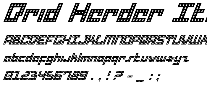 Drid Herder Italic font